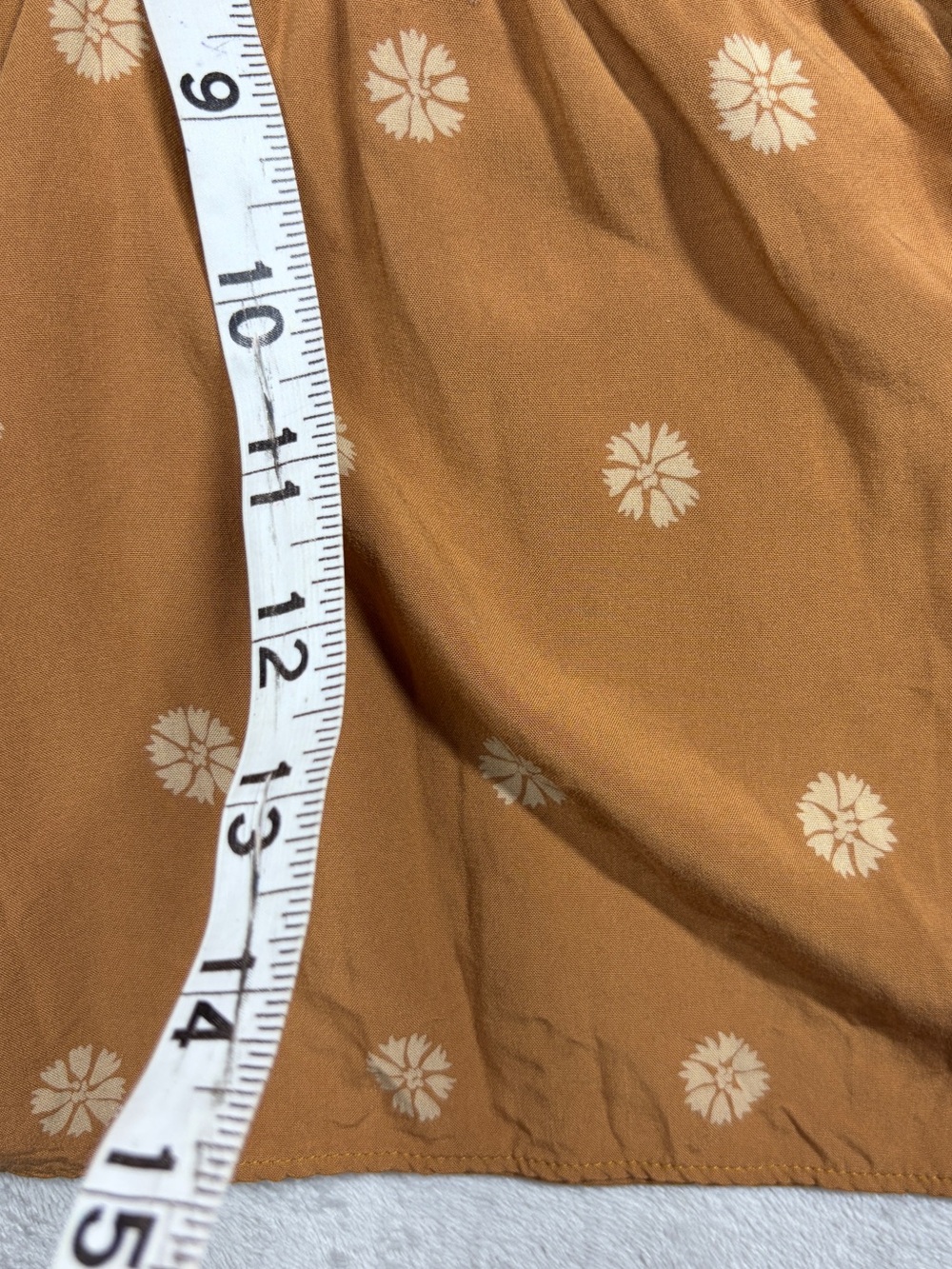Madewell Bloom Dot Warm Hickory Cream Tan Tiered Ruffle Tie Neck Mini Dress M - Picture 8 of 17